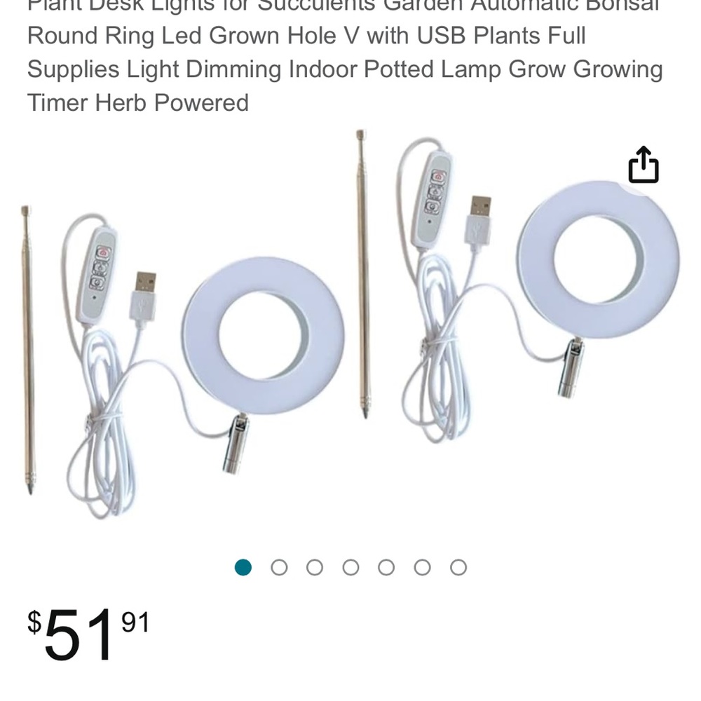 USB Plant Desk Lamp with Timer and Heat Level Settings